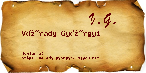 Várady Györgyi névjegykártya