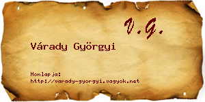 Várady Györgyi névjegykártya
